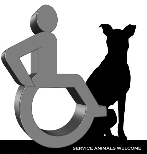 icon of person in wheelchair with service dog